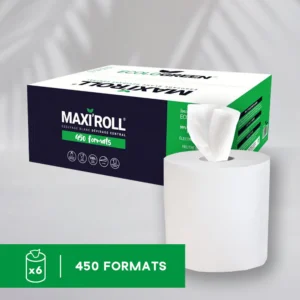 MAXI ROLL, essuyage blanc à dévidage central, 450 formats (colis de 6)