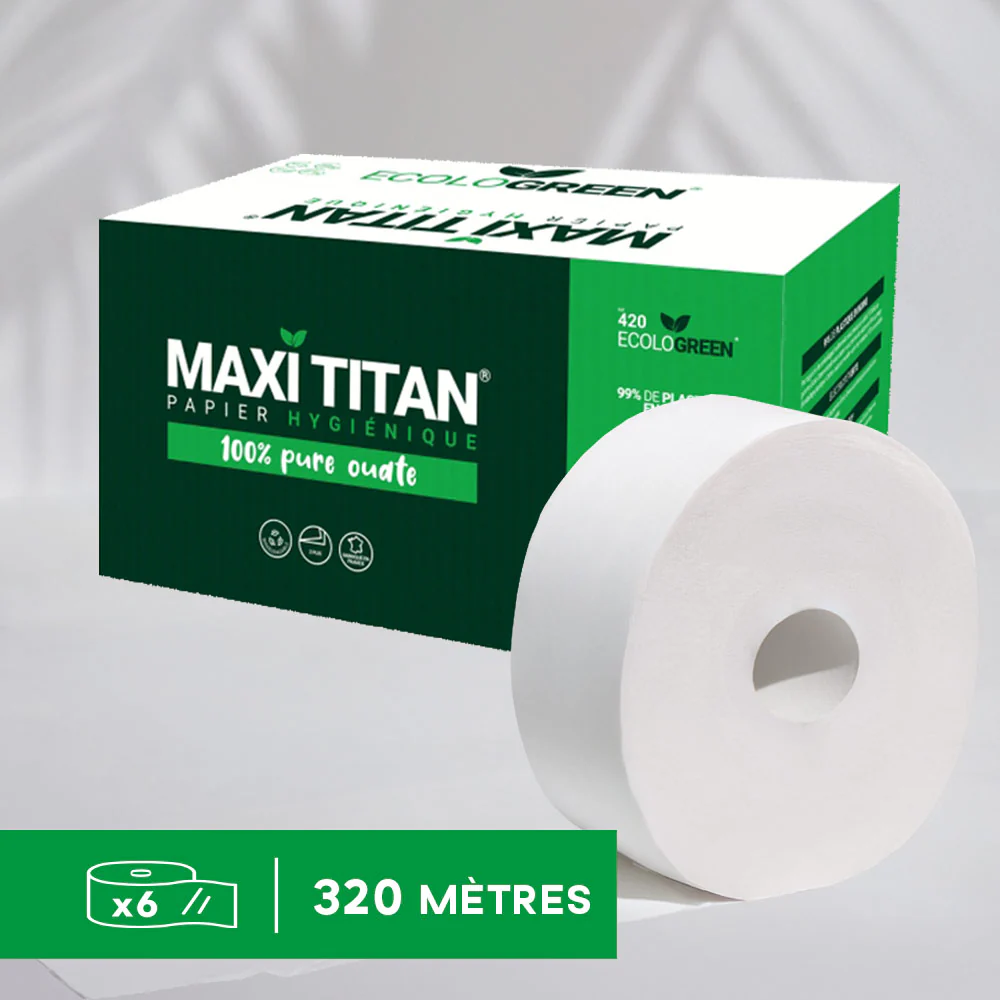 MAXI TITAN, papier hygiénique 320 m (colis de 6 rouleaux)